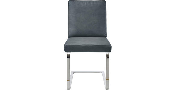 SCHWINGSTUHL in Stahl Mikrofaser - Chromfarben/Grau, Design, Textil/Metall (46/92/60cm) - Dieter Knoll