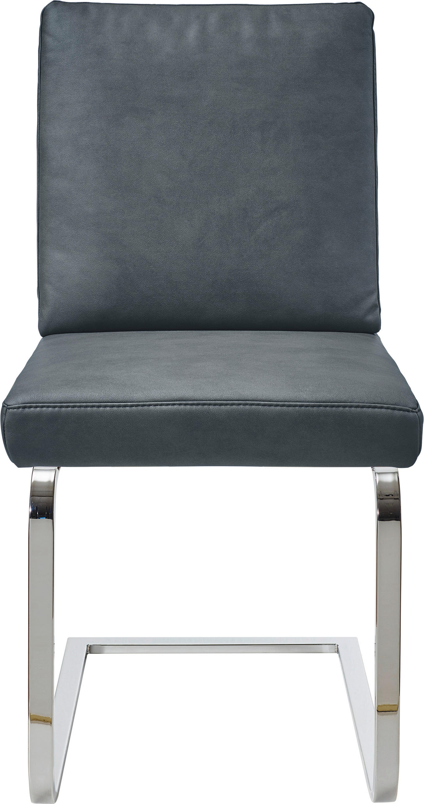 SCHWINGSTUHL  in Stahl Mikrofaser  - Chromfarben/Grau, Design, Textil/Metall (46/92/60cm) - Dieter Knoll