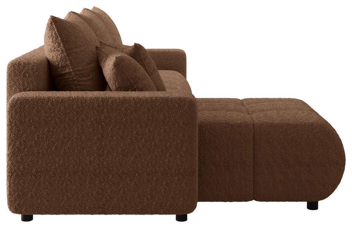 ECKSOFA  in Bouclé Rostfarben  - Rostfarben/Schwarz, MODERN, Kunststoff/Textil (150/240cm) - Carryhome