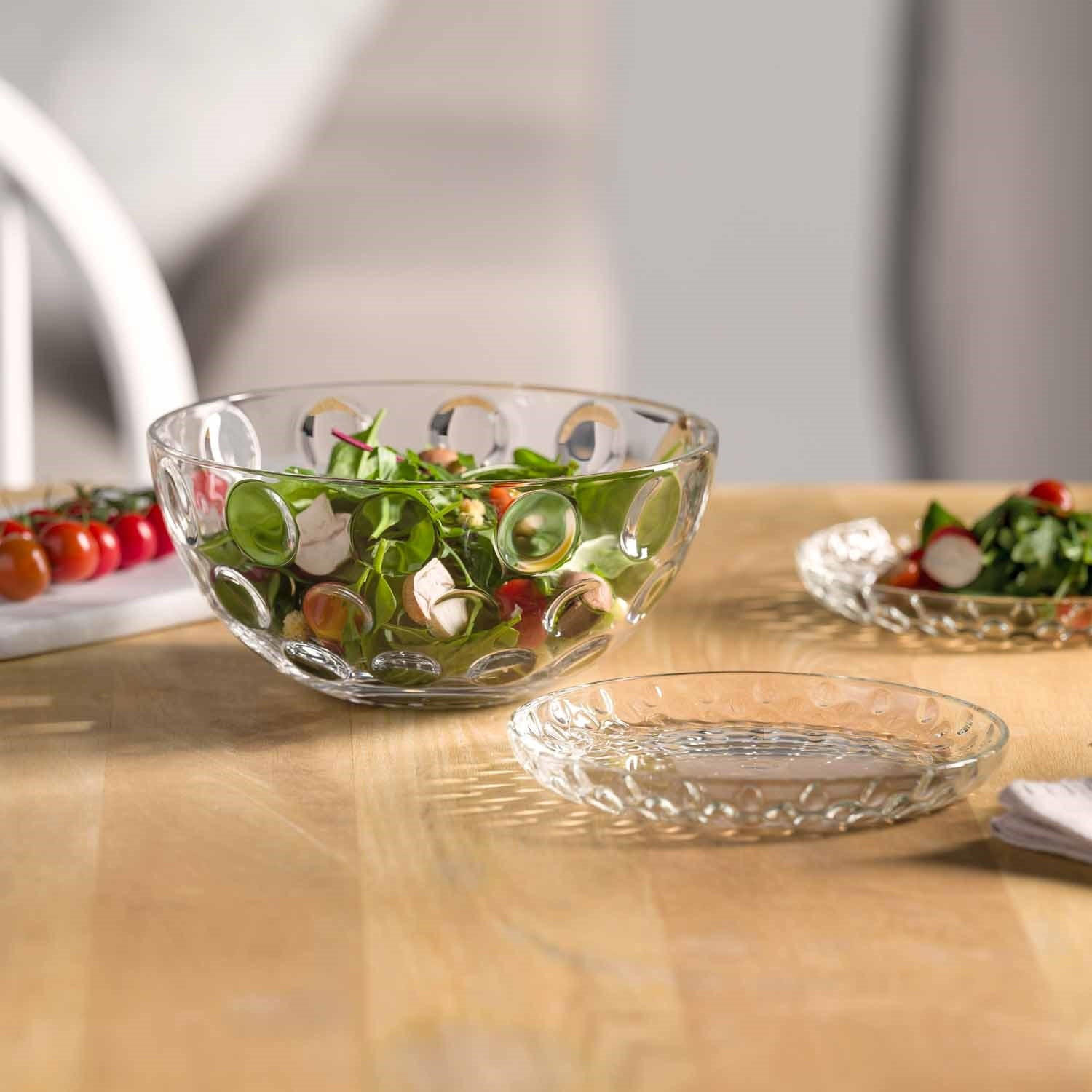 SCHÜSSELSET Cucina Optic 5-teilig  - Transparent, Design, Glas (22,00/12,00/22,00cm) - Leonardo
