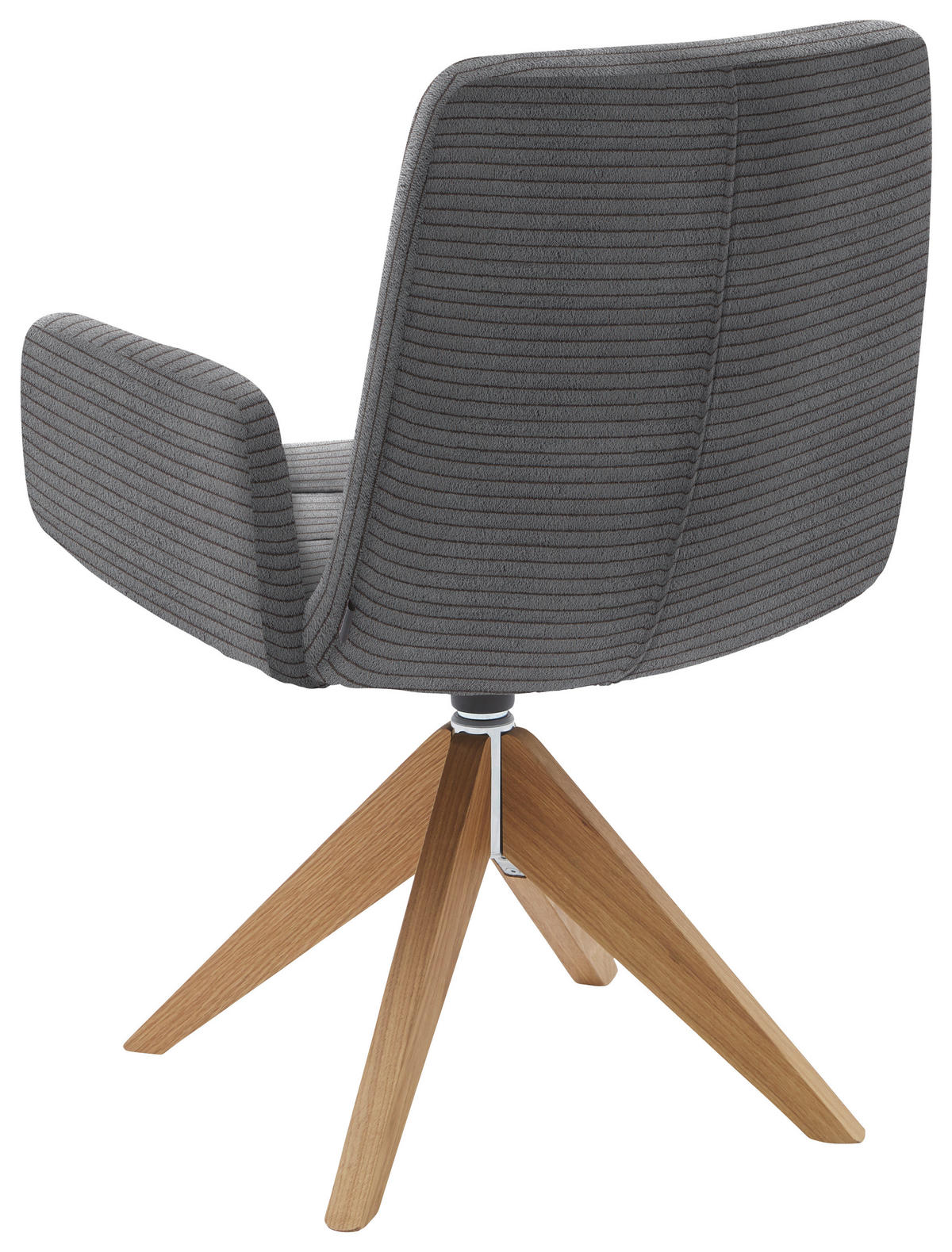 ARMLEHNSTUHL - Dunkelgrau/Naturfarben, Design, Holz/Textil (61/88/66cm) - Dieter Knoll