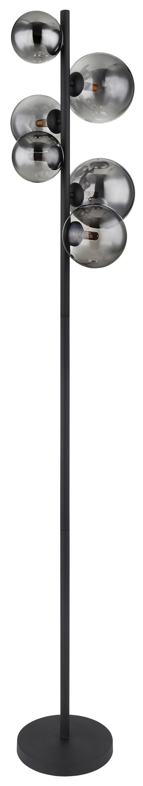 LED-STEHLEUCHTE - Schwarz, Design, Glas/Metall (28,5/155cm) - Globo