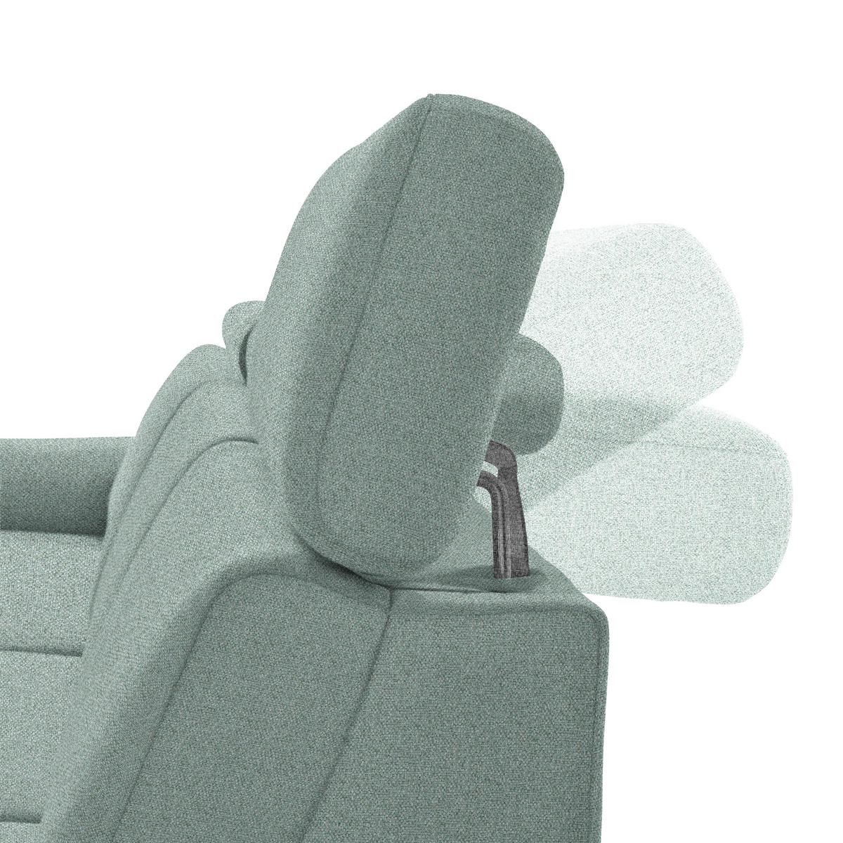 ECKSOFA in Flachgewebe Mintgrün  - Schwarz/Mintgrün, Konventionell, Textil/Metall (182/304cm) - Pure Home Comfort