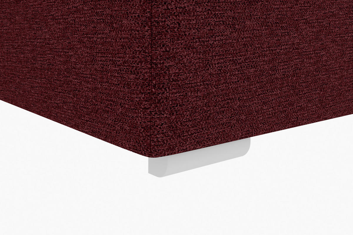 BOXSPRINGBETT 200/200 cm,  in Weinrot, Topper, Matratzen, H3 = fest  - Chromfarben/Weinrot, KONVENTIONELL, Kunststoff/Textil (200/200cm) - Boxxx