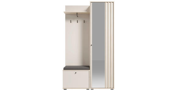 GARDEROBE 5-teilig in 114/197/40 cm - Kaschmir/Eichefarben, Design, Glas/Holzwerkstoff (114/197/40cm) - Xora