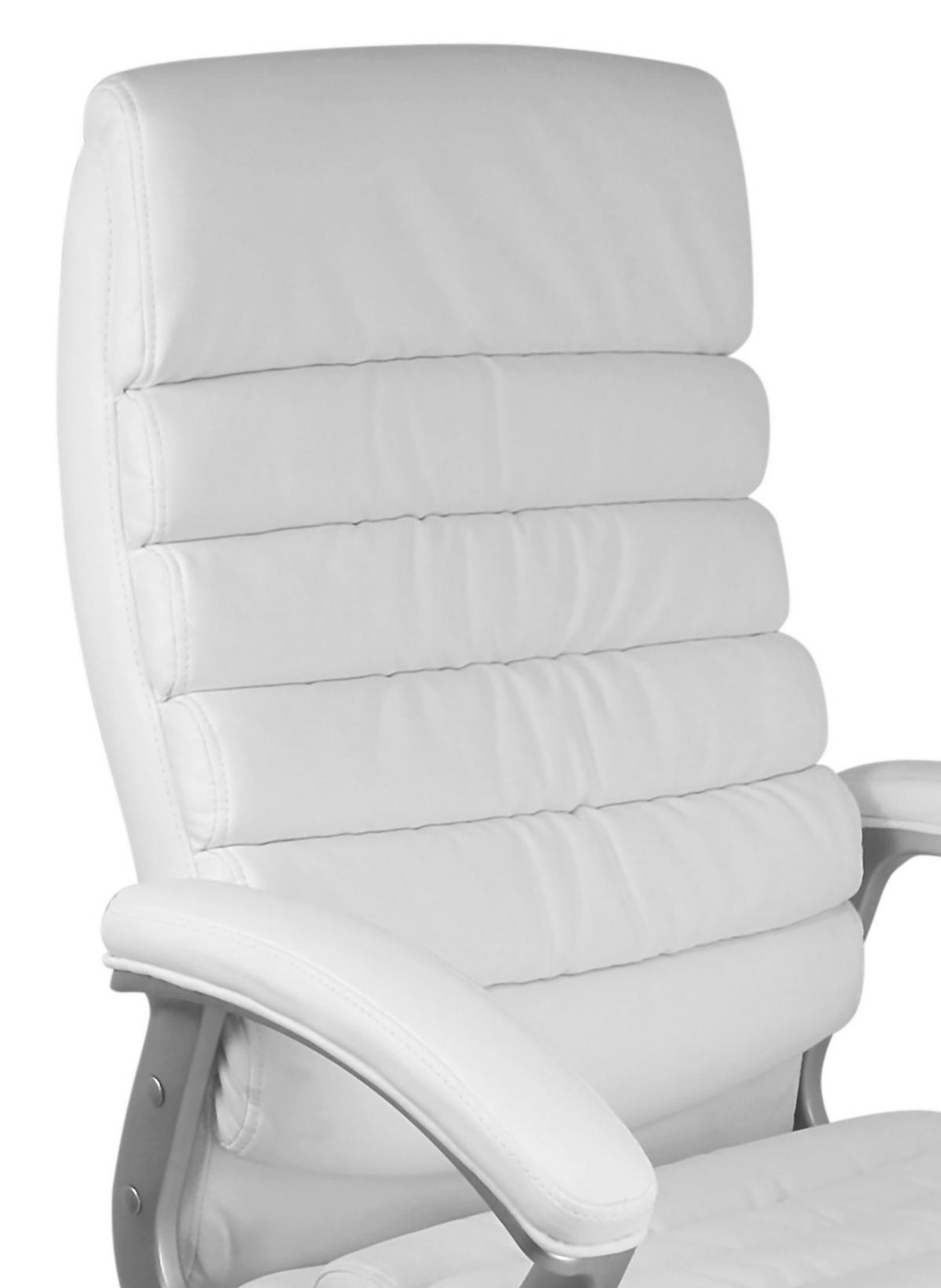 KANCELÁRSKE KRESLO, kožený vzhľad, biela - biela/hliníková, Konventionell, textil/plast (60/125/60cm) - MID.YOU