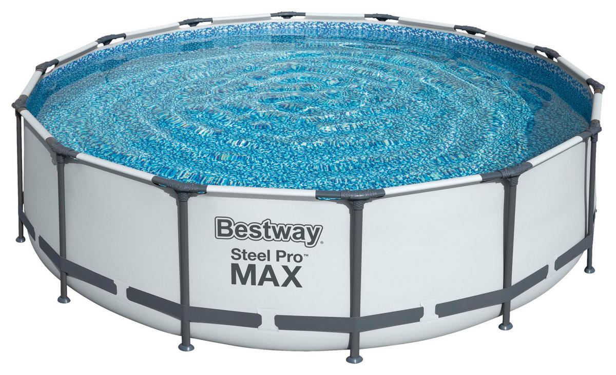 BAZÉN 427/107 cm - modrá/sivá, Basics, kov/plast (427/107cm) - Bestway