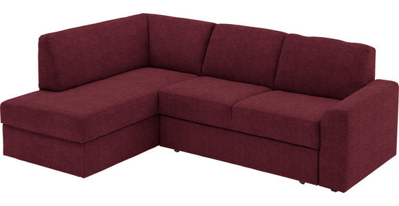 ECKSOFA in Webstoff Rot 165/224 cm - Rot/Schwarz, KONVENTIONELL, Kunststoff/Textil (165/224cm) - Xora