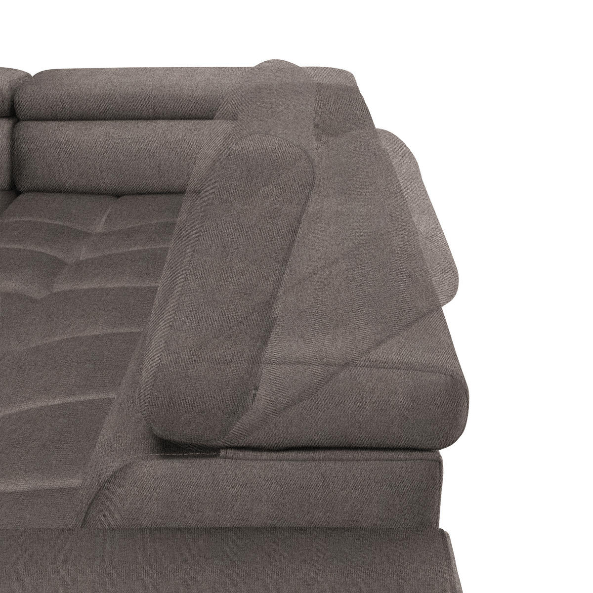 ECKSOFA in Webstoff Greige  - Greige/Schwarz, Design, Textil/Metall (216/300cm) - Welnova