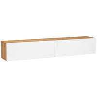 LOWBOARD 180/30/33 cm  - Weiß Hochglanz/Naturfarben, Design, Holz/Holzwerkstoff (180/30/33cm) - MID.YOU