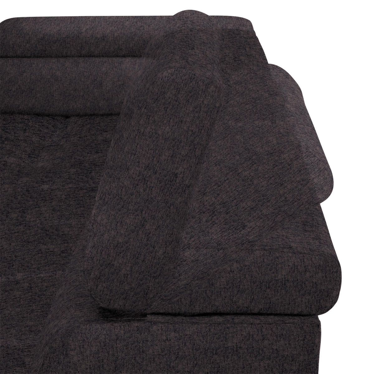 ECKSOFA in Samt, Webstoff Anthrazit  - Anthrazit/Schwarz, Design, Textil/Metall (177/270cm) - Welnova