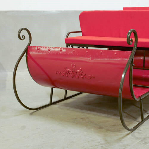 SĂNIUțĂ DECORATIVĂ - roșu, Trend, metal (220/102/89cm)