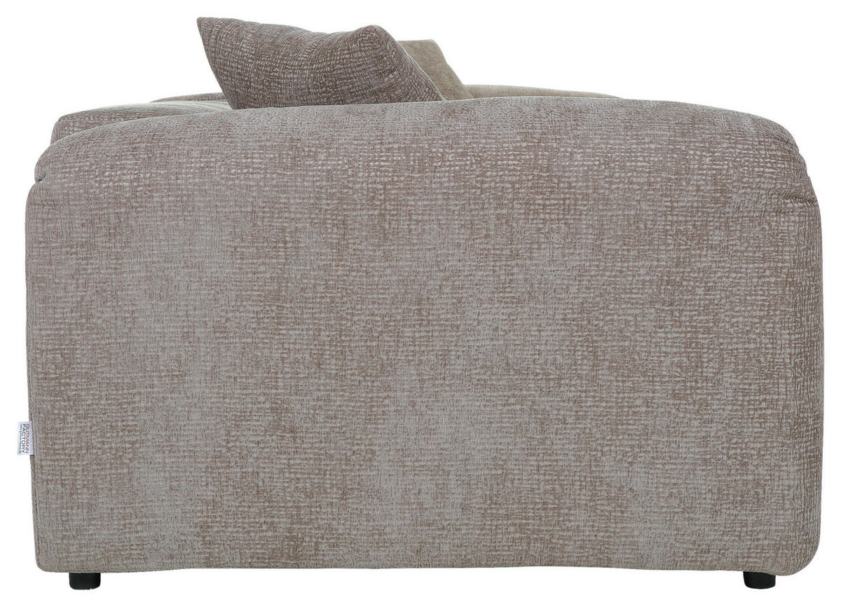 BIGSOFA in Flachgewebe Braun  - Schwarz/Braun, Modern, Kunststoff/Textil (228/66/111cm) - Carryhome
