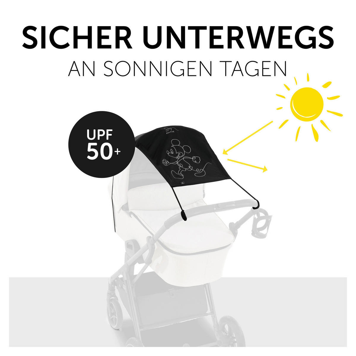 SONNENSEGEL - Schwarz, Basics, Kunststoff (64/32/46cm) - Hauck