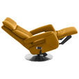 RELAXSESSEL in Leder Currygelb  - Currygelb/Edelstahlfarben, Design, Leder/Metall (78/112/85cm) - Cantus