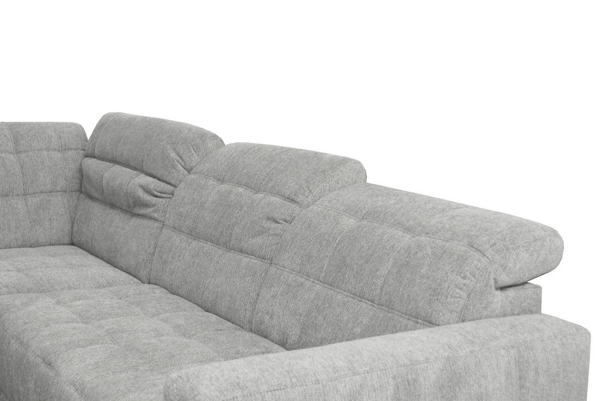 ECKSOFA in Webstoff Grau  216/302 cm  - Schwarz/Grau, Design, Holz/Textil (216/302cm) - Xora