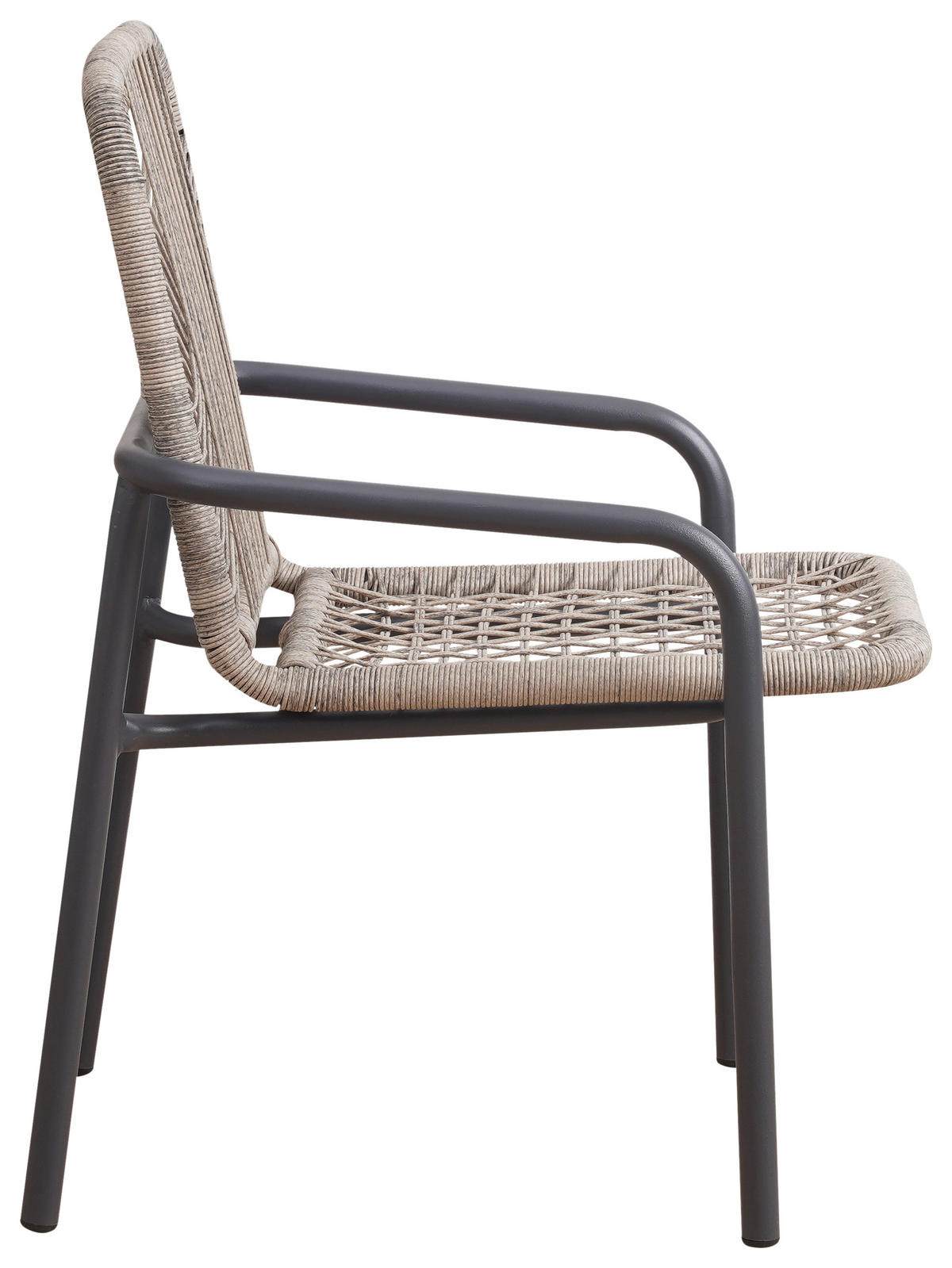 GARTENSESSEL-SET Metall, Kunststoff Sandfarben  - Sandfarben/Anthrazit, Design, Kunststoff/Metall (53/76/44cm) - Gardenson