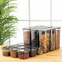 VORRATSDOSENSET 18-teilig  - Transparent/Anthrazit, Basics, Kunststoff (10/10/9,5cm) - P & B