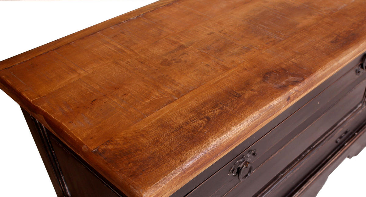 SCHUHSCHRANK Mangoholz massiv Schwarz, Honig  - Schwarz/Honig, Design, Holz/Holzwerkstoff (85/45/40cm) - MID.YOU