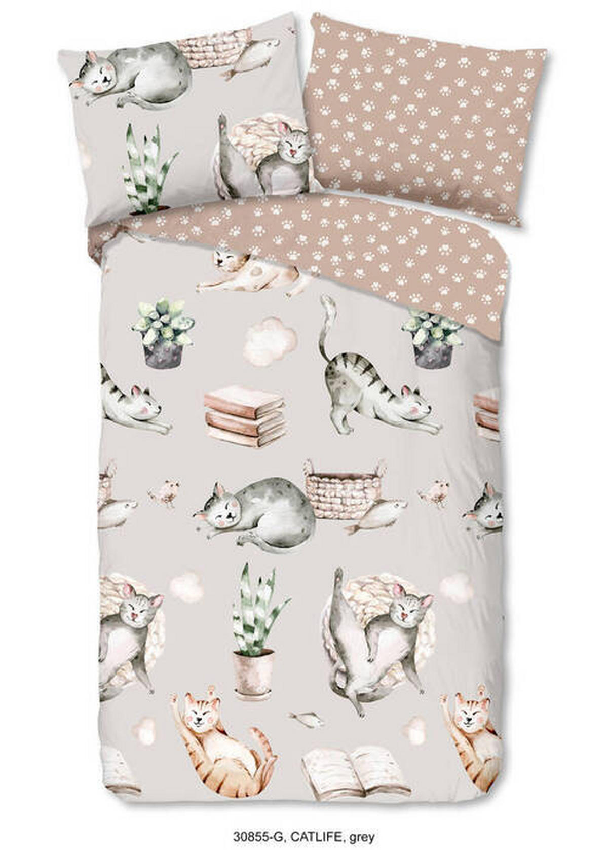 KINDERBETTWÄSCHE 120/150 cm  - Beige/Grau, Trend, Textil (120/150cm)