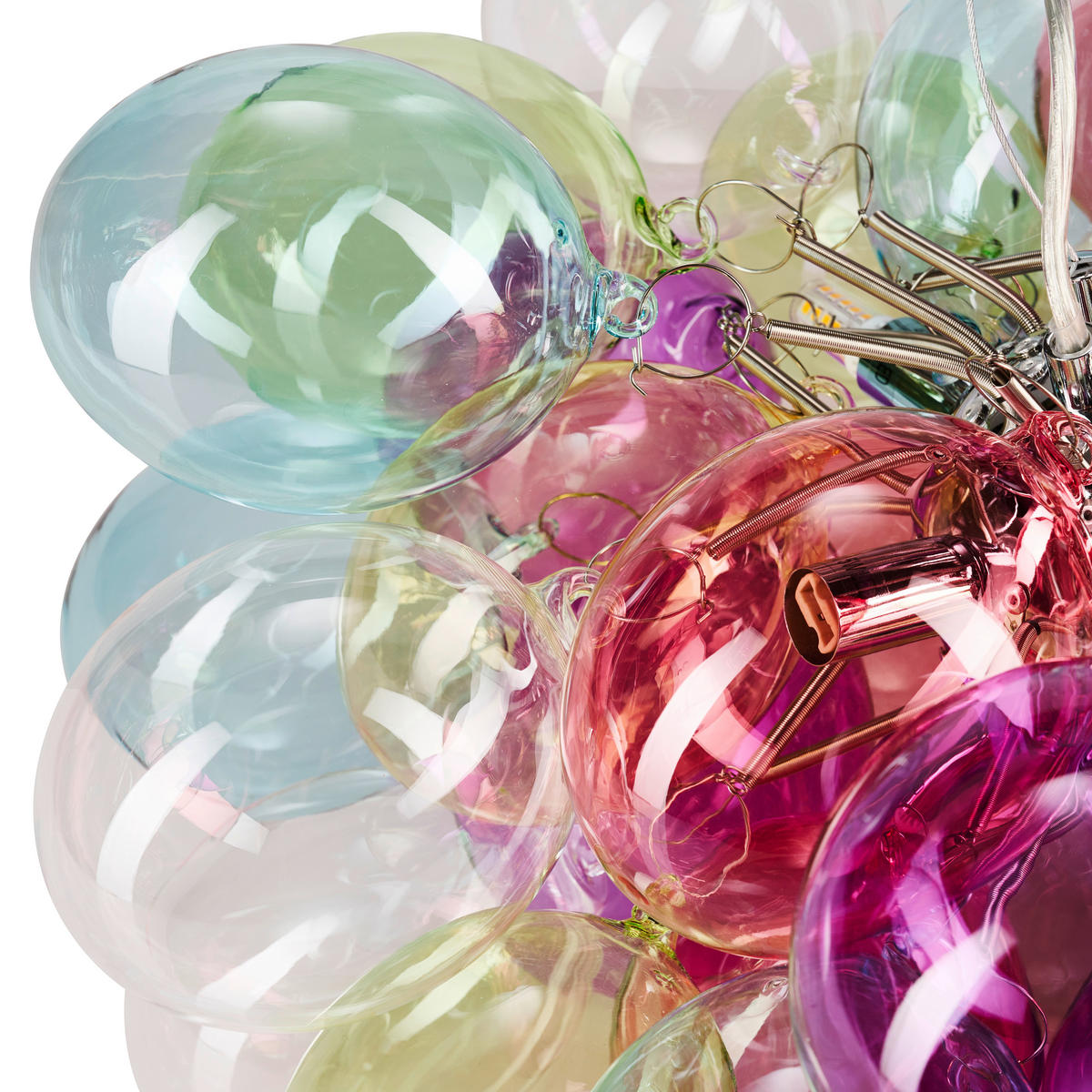 ZÁVESNÉ SVIETIDLO, 50/45 cm  - lila/priehľadné, Design, sklo (50/45cm) - By Rydéns