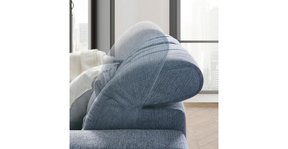 ECKSOFA  in Webstoff Blau  260/187 cm  - Chromfarben/Blau, Design, Textil/Metall (260/187cm) - Xora