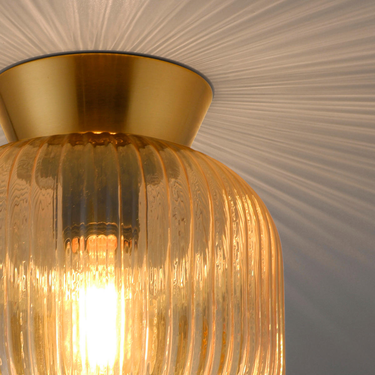 LED-DECKENLEUCHTE SW NAMI 20/20/22 cm   - Sandfarben, KONVENTIONELL, Glas/Kunststoff (20/20/22cm) - Schöner Wohnen