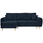 ECKSOFA  in Webstoff Dunkelblau  145/240 cm  - Naturfarben/Dunkelblau, KONVENTIONELL, Holz/Textil (145/240cm) - Carryhome
