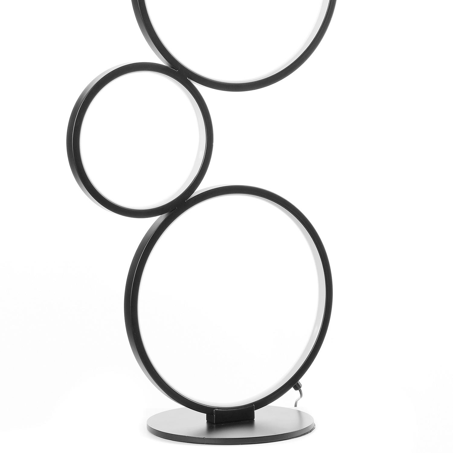 LED-STEHLEUCHTE 5045 RINGS 60/60/116 cm   - Titanfarben/Schwarz, Design, Kunststoff/Metall (60/60/116cm)