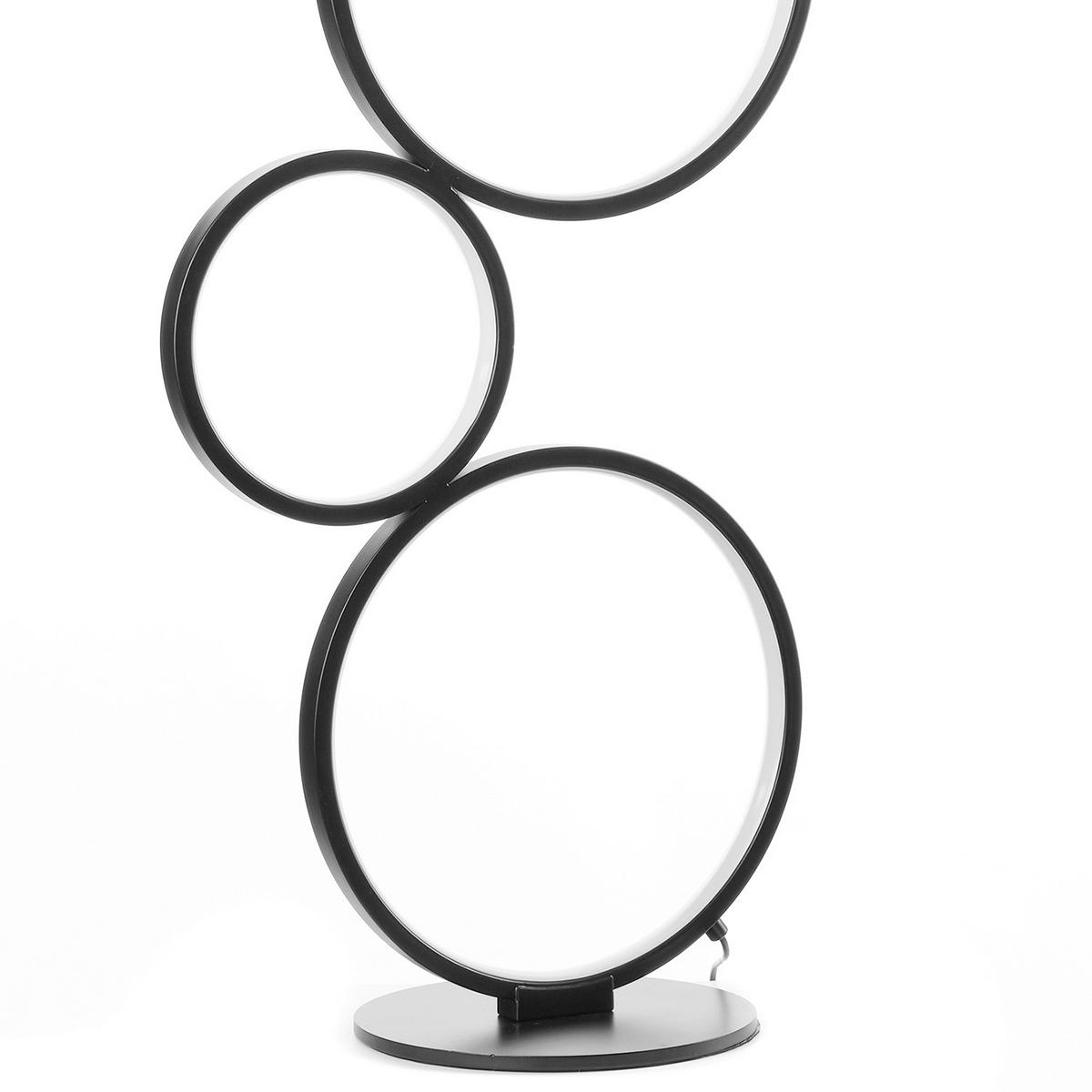 LED-STEHLEUCHTE 5045 RINGS 60/60/116 cm   - Titanfarben/Schwarz, Design, Kunststoff/Metall (60/60/116cm)