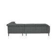 ECKSOFA in Webstoff Dunkelgrau  280/205 cm  - Dunkelgrau/Schwarz, Design, Textil/Metall (280/205cm) - Xora