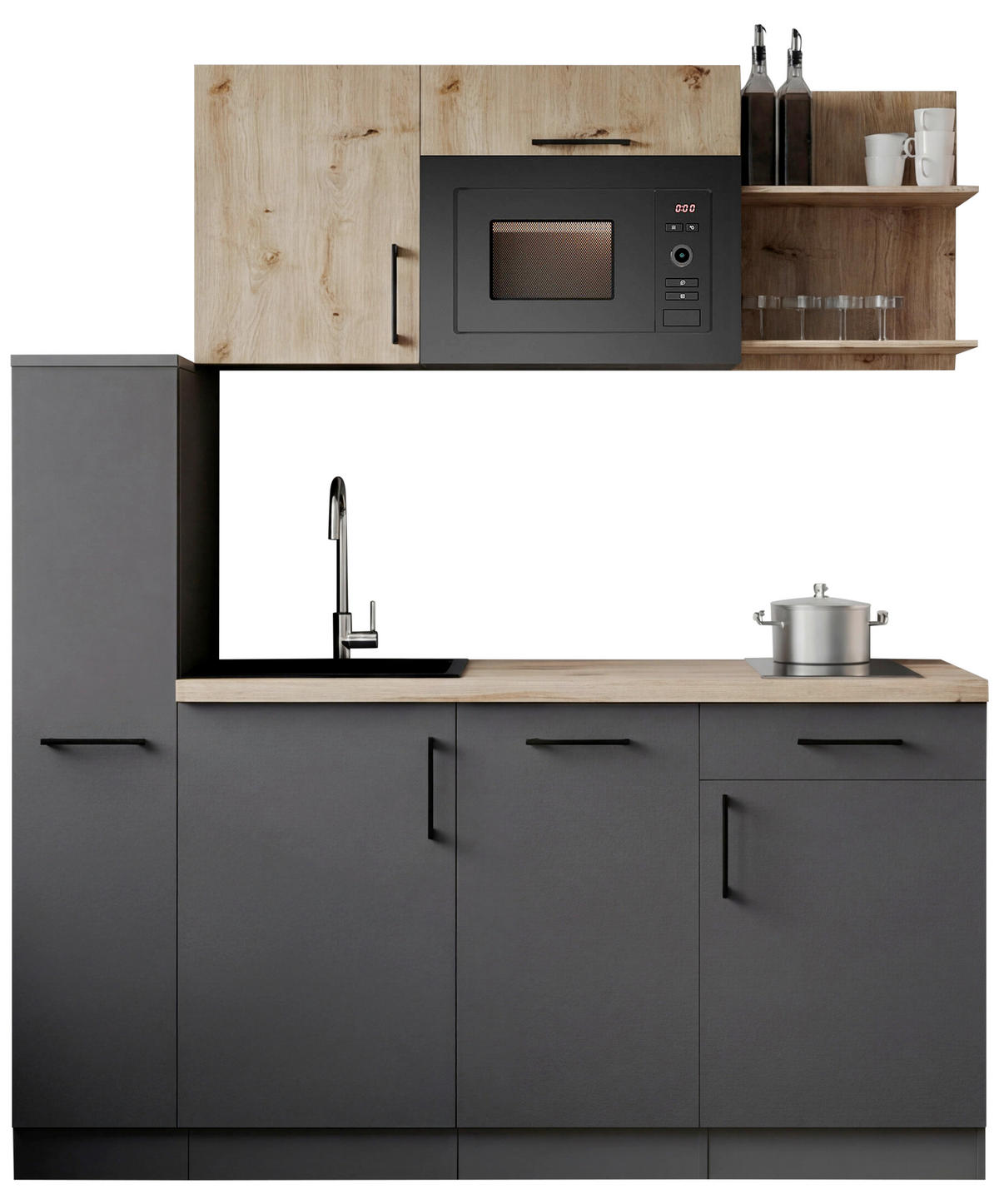 KUCHYŇSKÝ BLOK 175 cm - šedá/dub artisan, Trend, kov/kompozitní dřevo (175cm) - Respekta