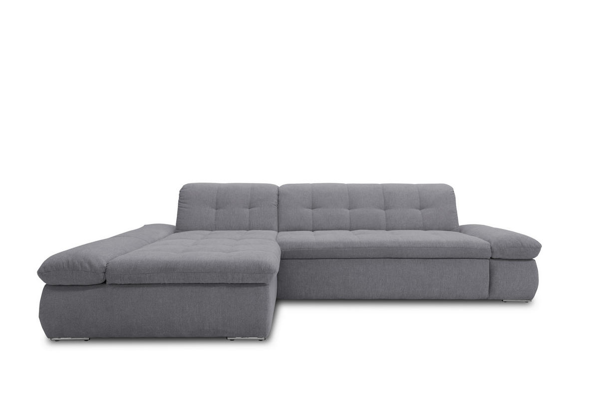 ECKSOFA in Mikrofaser Dunkelgrau  172/300 cm  - Chromfarben/Dunkelgrau, KONVENTIONELL, Textil/Metall (172/300cm) - MID.YOU