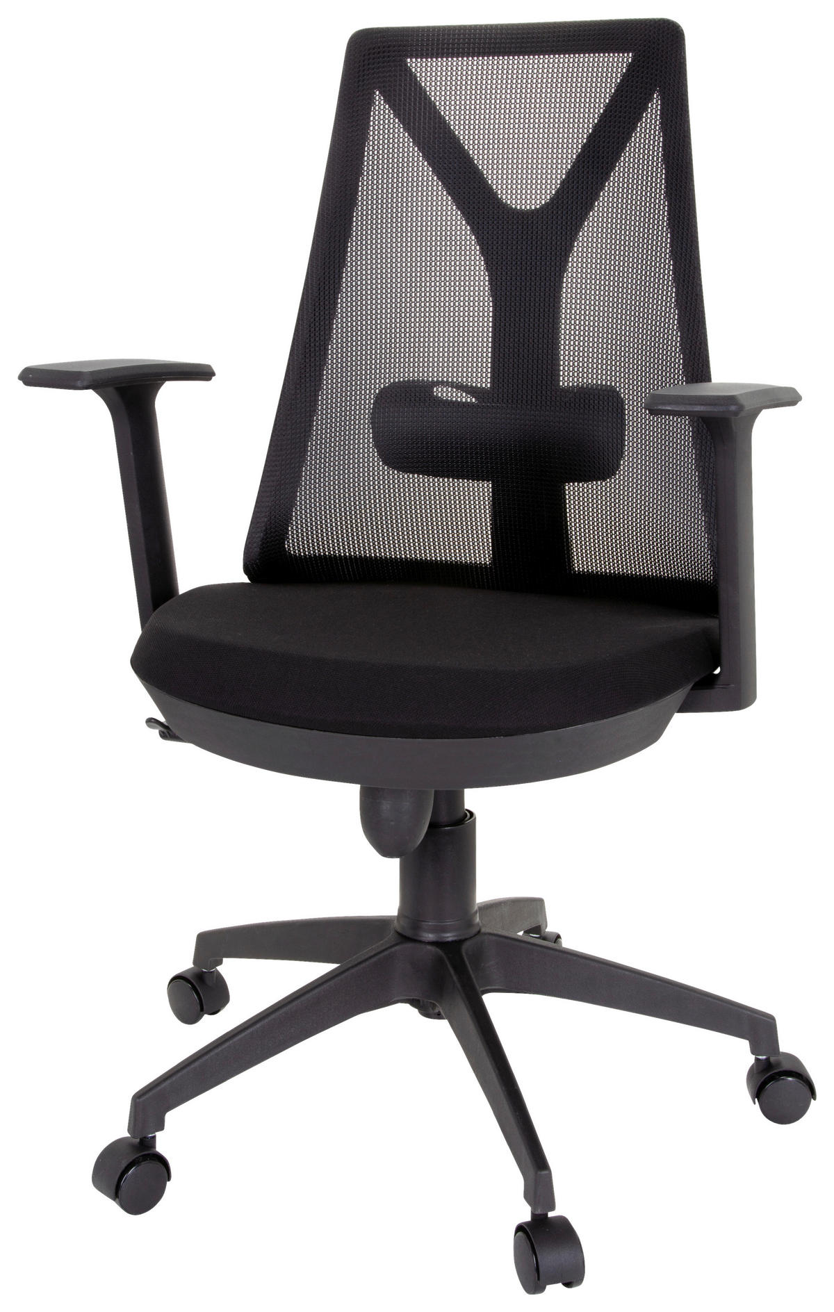OTOČNÁ ŽIDLE, síťovina, plochá tkanina, černá - černá, Basics, textil/plast (64/100/60cm) - MID.YOU