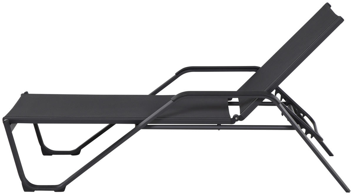 GARTENLIEGE 70/108/195 cm  - Anthrazit/Schwarz, KONVENTIONELL, Textil/Metall (70/108/195cm) - Siena Garden