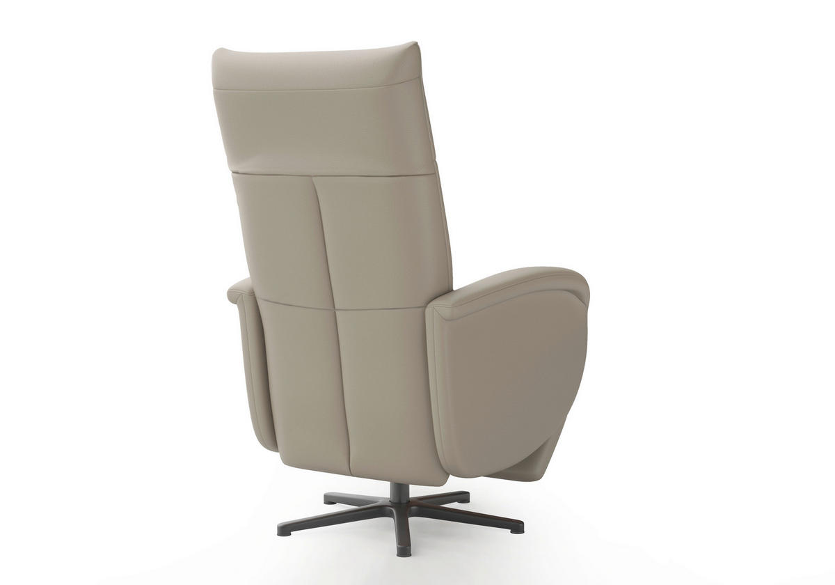 DREHSTUHL Grau  - Schwarz/Grau, MODERN, Leder/Metall (75/112/82cm) - Sit & More