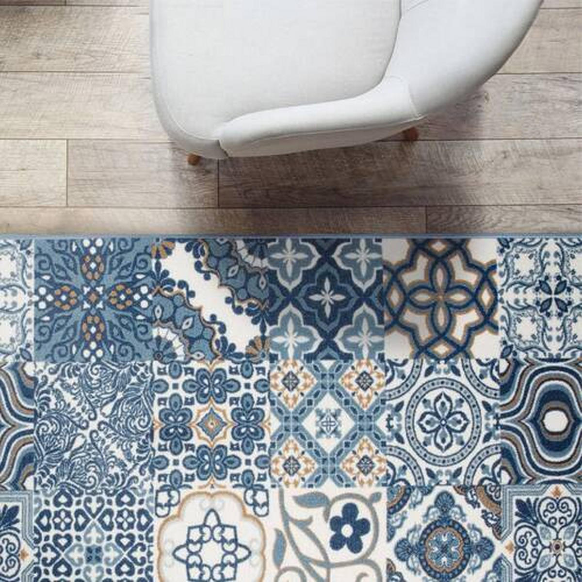 LÄUFER 80/250 cm  - Blau, Design, Kunststoff/Textil (80/250cm) - Novel