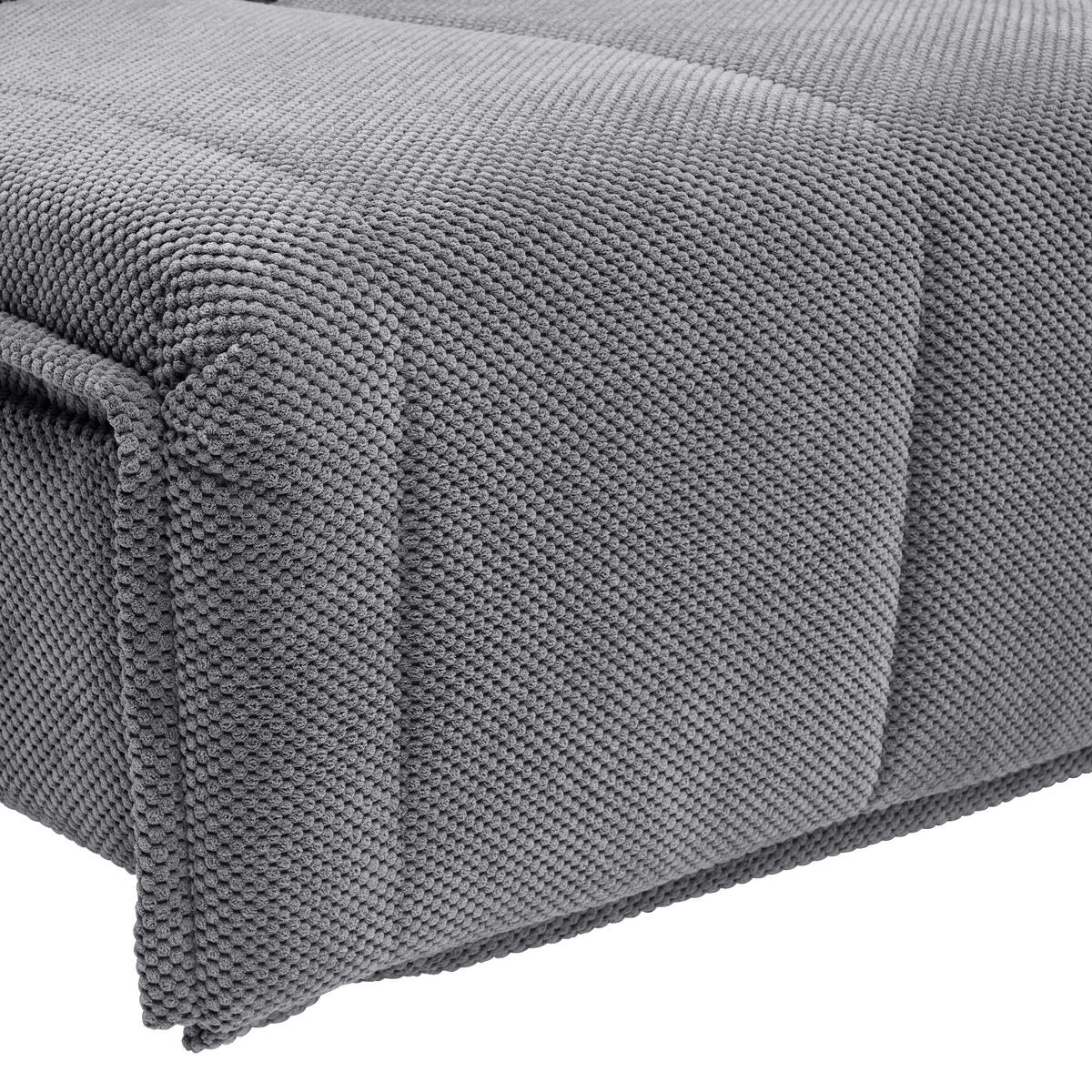SCHLAFSOFA  mit Liegefunktion Velours Grau  - Schwarz/Grau, Design, Kunststoff/Textil (148/88/110cm) - Livetastic