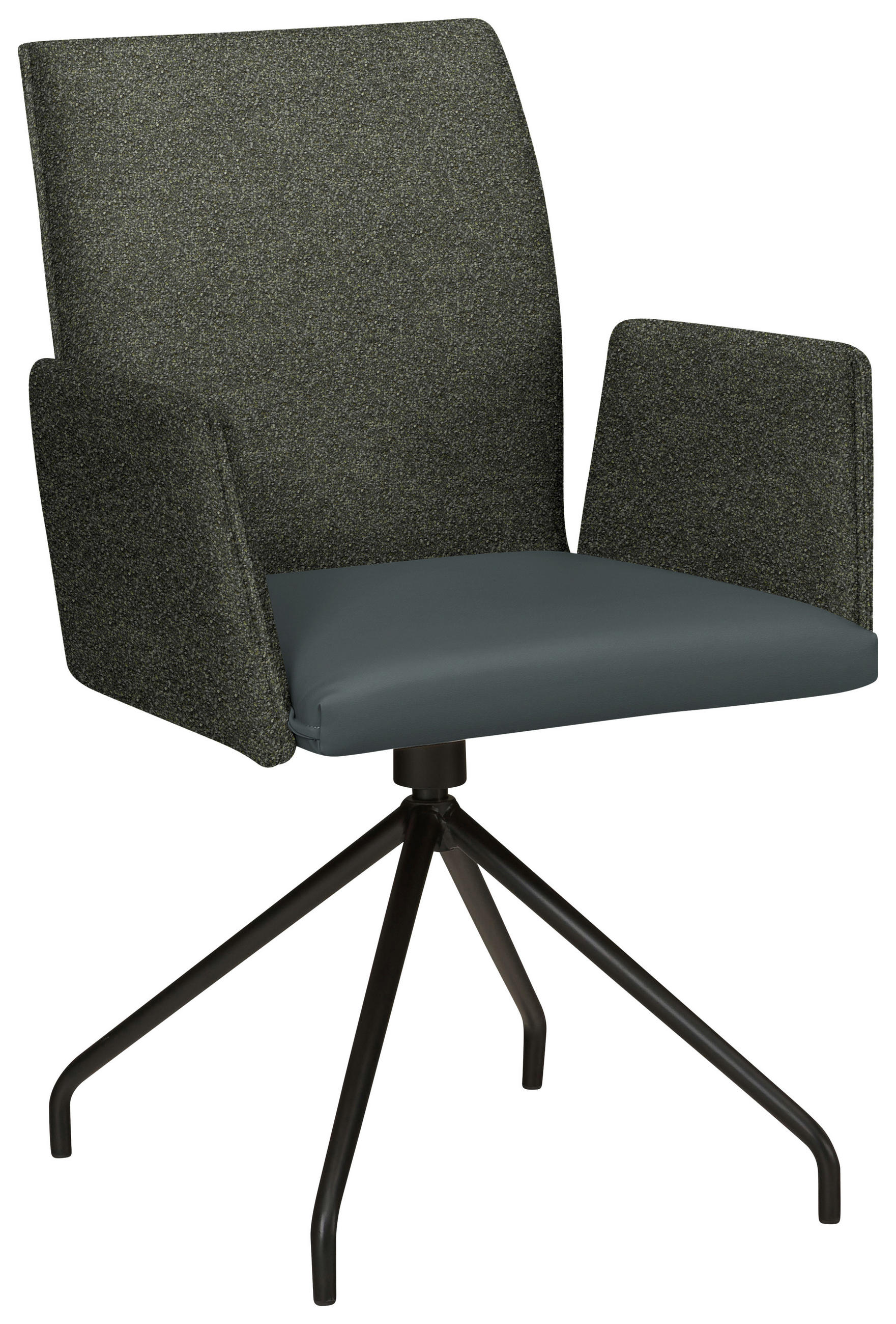 ARMLEHNSTUHL  in Stahl Webstoff, Mikrofaser  - Schwarz/Grau, Design, Textil/Metall (60/91/60cm) - Moderano