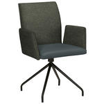 ARMLEHNSTUHL  , Typenauswahl, Sitzfläche 360° drehbar  , Webstoff, Mikrofaser  ,  - Schwarz/Grau, Design, Textil/Metall (60/91/60cm) - Moderano