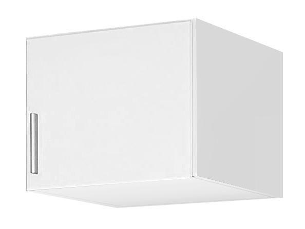AUFSATZSCHRANK 47/39/54 cm Weiß, Weiß Hochglanz - Weiß Hochglanz/Alufarben, Design, Kunststoff (47/39/54cm) - Carryhome