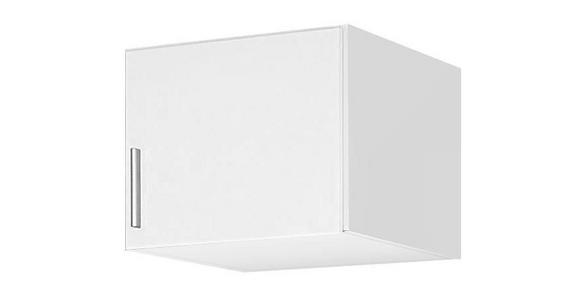 AUFSATZSCHRANK 47/39/54 cm Weiß, Weiß Hochglanz - Weiß Hochglanz/Alufarben, Design, Holzwerkstoff/Kunststoff (47/39/54cm) - Carryhome