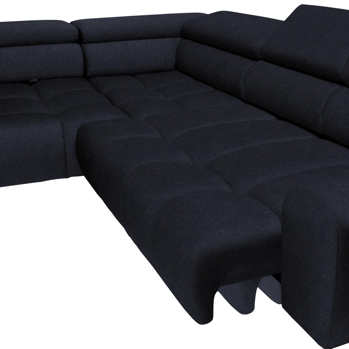 ECKSOFA in Webstoff Schwarz  - Schwarz, Design, Textil/Metall (216/300cm) - Welnova