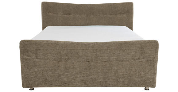 BOXSPRINGBETT 180/200 cm  in Braun  - Chromfarben/Braun, KONVENTIONELL, Textil/Metall (180/200cm) - Esposa