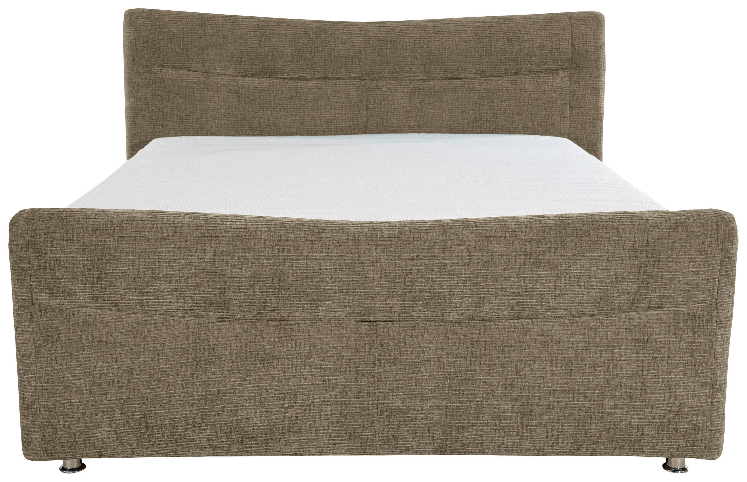 BOXSPRINGBETT 180/200 cm  in Braun  - Chromfarben/Braun, KONVENTIONELL, Textil/Metall (180/200cm) - Esposa
