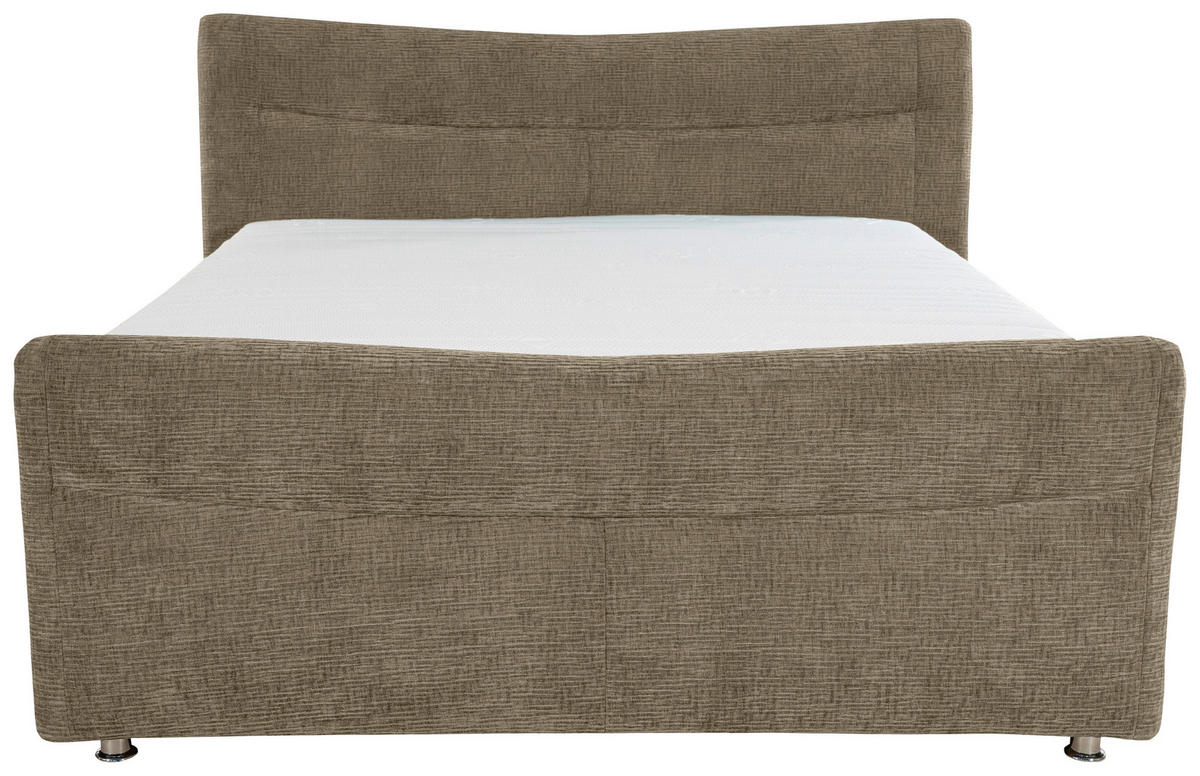 BOXSPRINGBETT 180/200 cm  in Braun  - Chromfarben/Braun, KONVENTIONELL, Textil/Metall (180/200cm) - Esposa