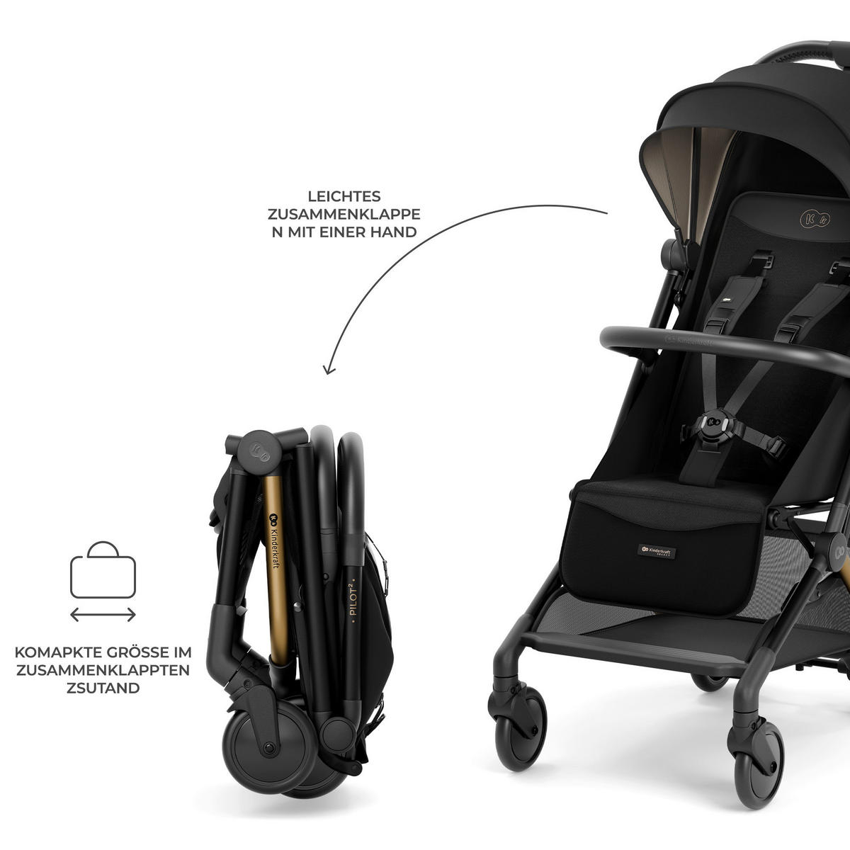 BUGGY Pilot 2  - Schwarz, Basics, Kunststoff/Textil (67/42/101cm) - Kinderkraft