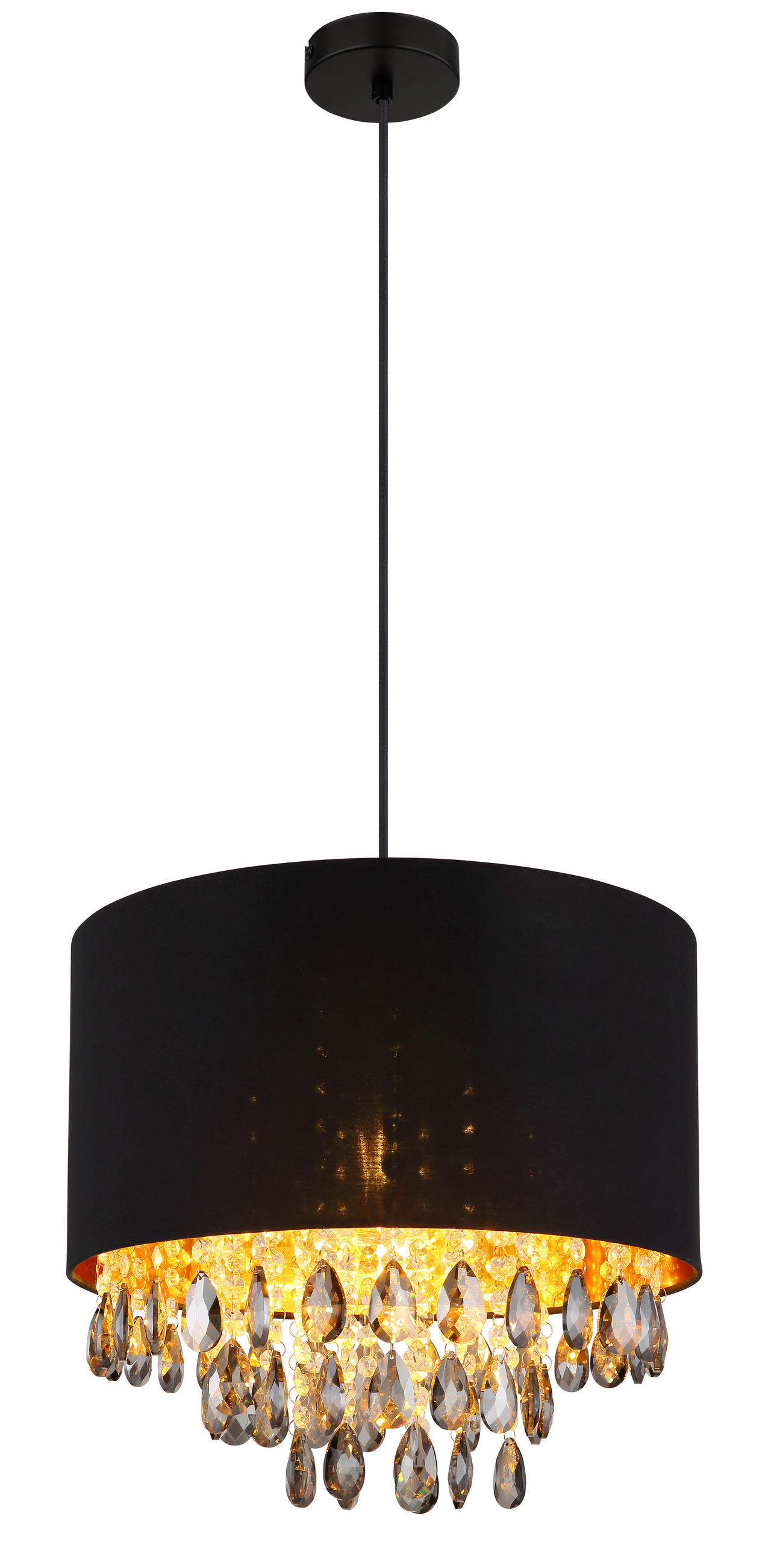 ZÁVĚSNÉ SVÍTIDLO, 40/120 cm  - šedá/černá, Konvenční, kov/textil (40/120cm) - Globo