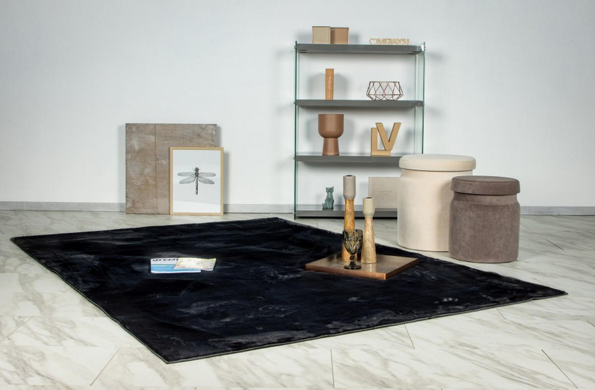 KOSMATINEC Loft  160/230 cm  tkano  temno siva  - temno siva, Basics, tekstil (160/230cm)
