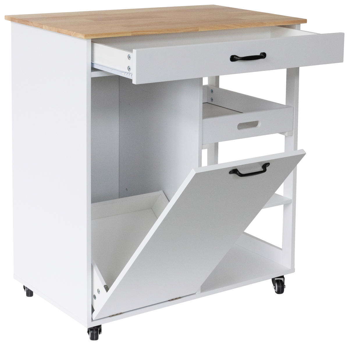 SERVIERWAGEN in Weiß  - Schwarz/Weiß, Basics, Holz/Holzwerkstoff (82/94/47cm) - MID.YOU